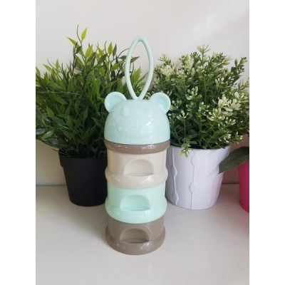 Tiffin Box cum Water Bottle Milk power storage box - Bear Head Style - Mint Color