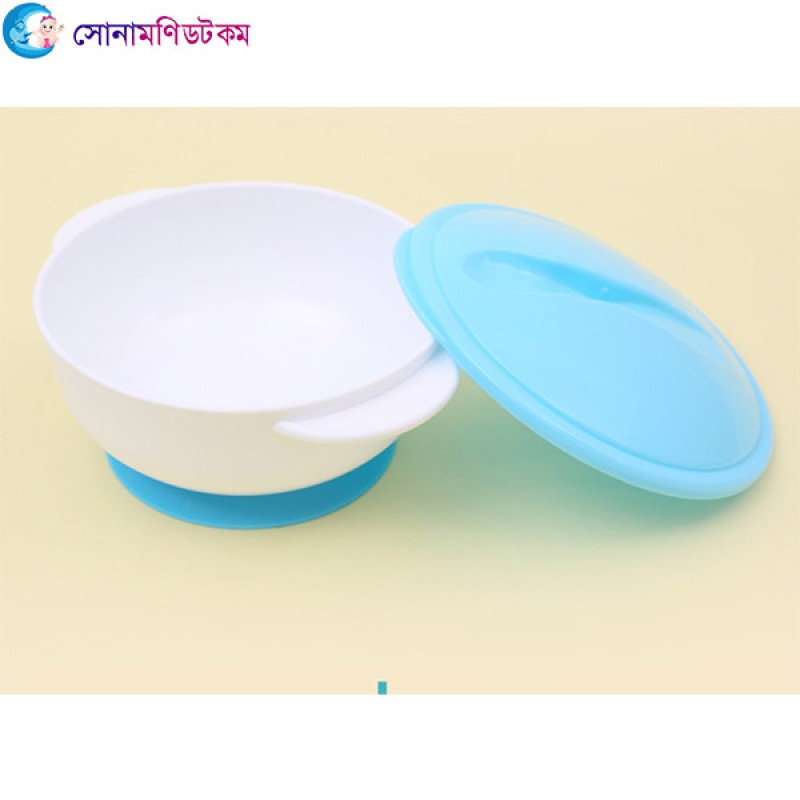 Baby feeding Bowl With Lid & Spoon-Blue