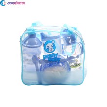 Baby Bottle Set Newborn Puff Box Tableware Gift Box Cross-Border Maternal-Blue