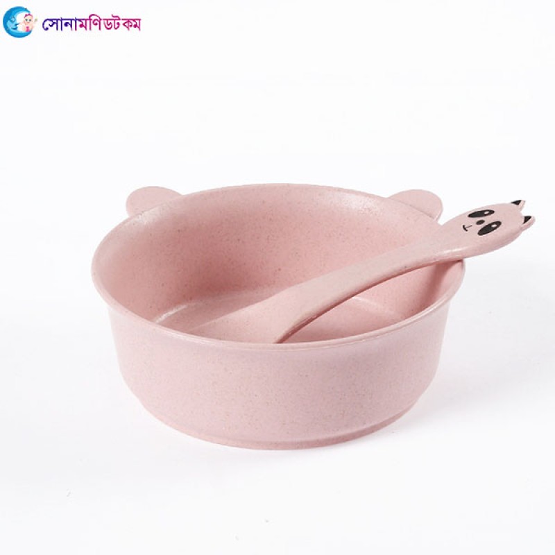 Kids Feeding Bowl With Spoon-Pink