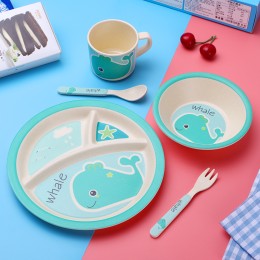 Baby Cutlery Five-piece Set - Green whale
