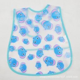 Waterproof Baby Bibs - Blue Elephant Print