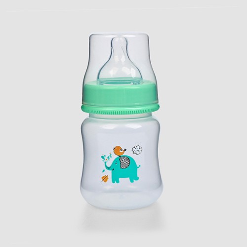 Wide-caliber Baby feeding bottle 150 ml - Green random printing patterns