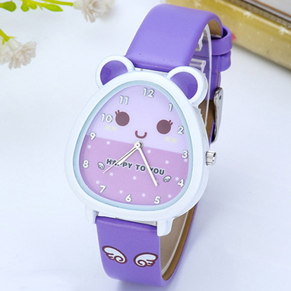 Cartoon Baby Watch Belt System Student Watch - Purple