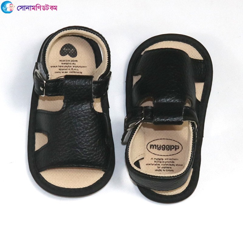 Baby Sandals with Belt-Black Color