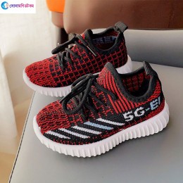 Boys Sports Shoes-Imported China-Black and Red