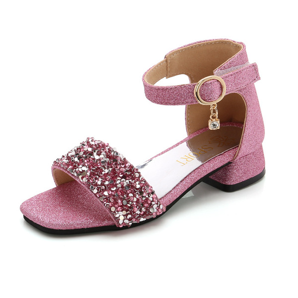 Girls High Heeled Princess Sandals-Pink
