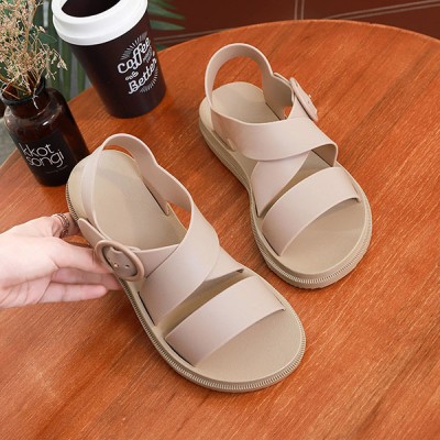 Flat Comfortable Sandals  -Light Brown
