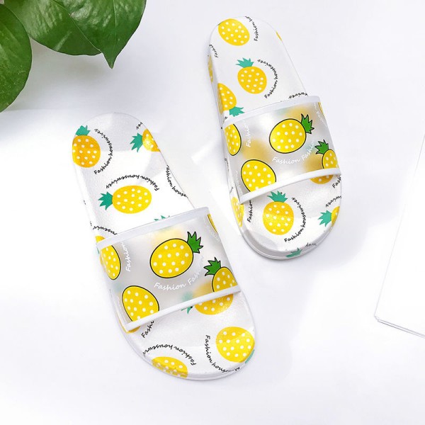 Beach Slippers Fashion Sandals-White Pineapple