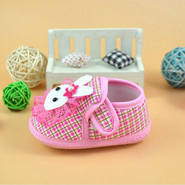 Baby Soft Sole Shoes - Pink Bunny