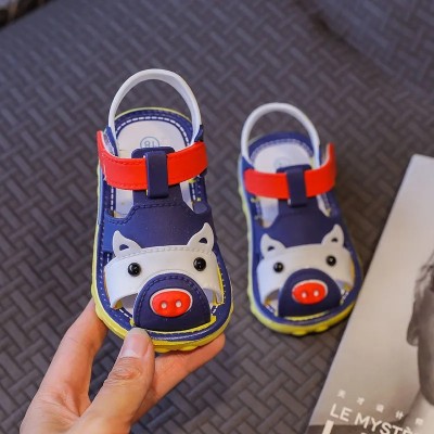Baby Non-slip Soft Sandals - Cute pig-blue