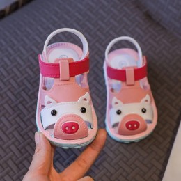 Baby Non-slip Soft Sandals - Cute pig-Pink