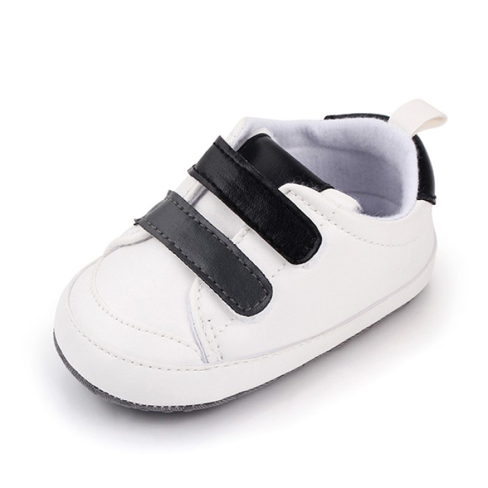 Baby Casual Shoes Soft Sole Double Velcro - Black