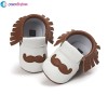 Baby Soft Shoes - White & Brown