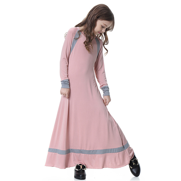 Muslim Arab Middle East Robe Long Skirt-Light Pink
