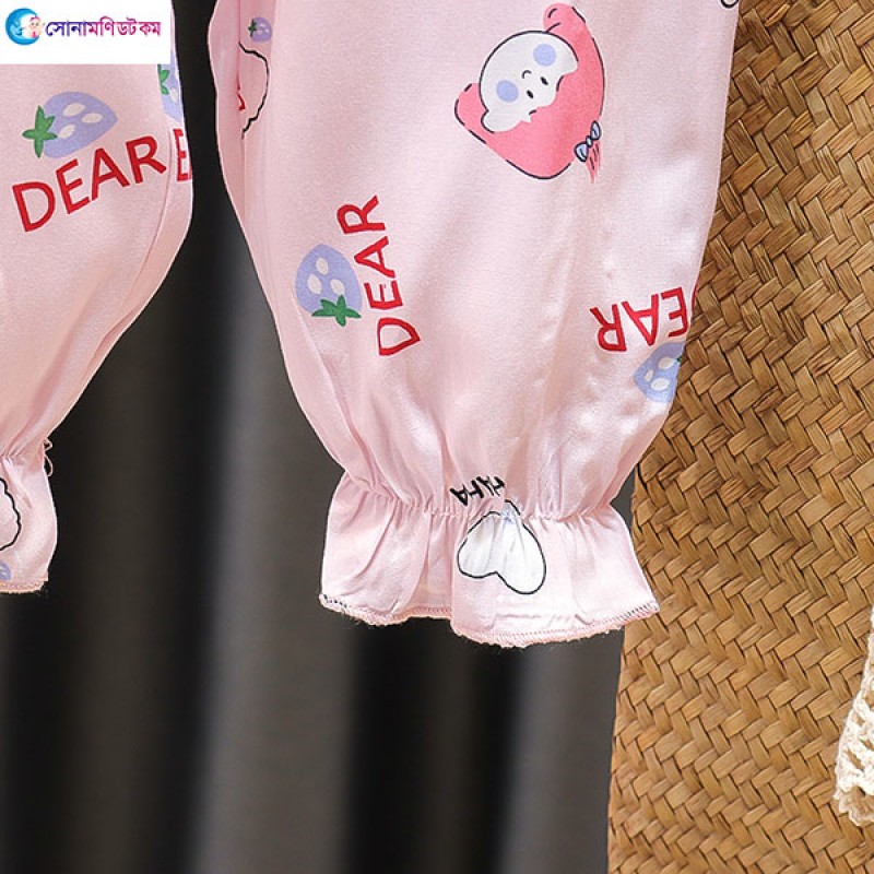 Girls Leggings-Dear Print Pink | Pajama & Leggings | GIRLS FASHION at Sonamoni.com