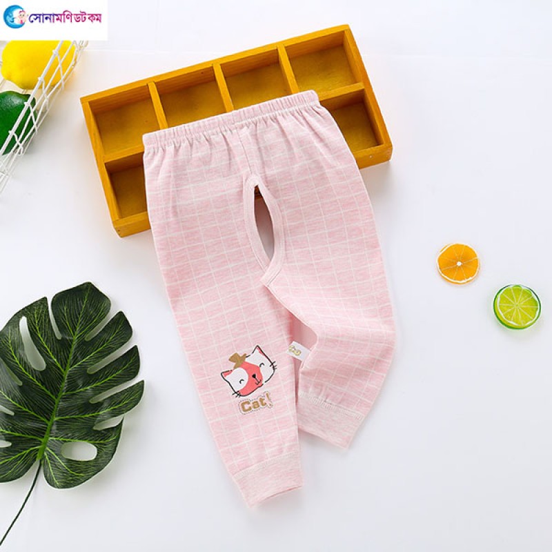 Baby Trousers For for Diapering-Pure Cotton Leggings-Pink