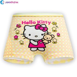 Kids Shorts-Hello Baby Print Yellow