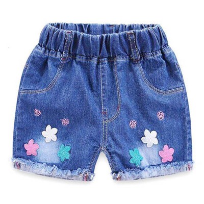 Baby Denim Shorts - Embroidery Florets