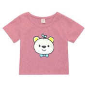 Baby Short Sleeve T-Shirt - Pink bear Print