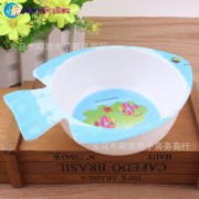  Imitation porcelain fish feeding bowl- Blue
