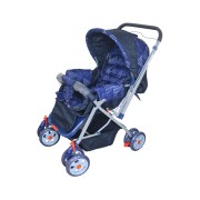 New Baby Stroller Comfortable Rocking Prams-Neavy Blue Ball Print