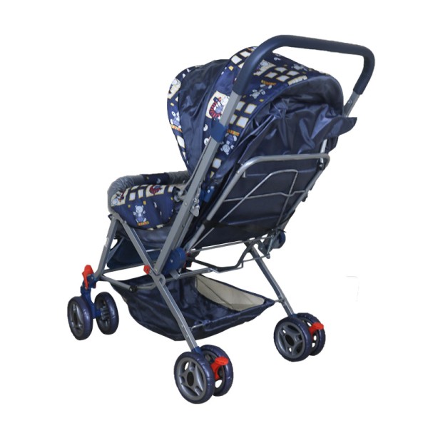 New Baby Stroller Comfortable Rocking Prams-Neavy Blue Cartoon Print