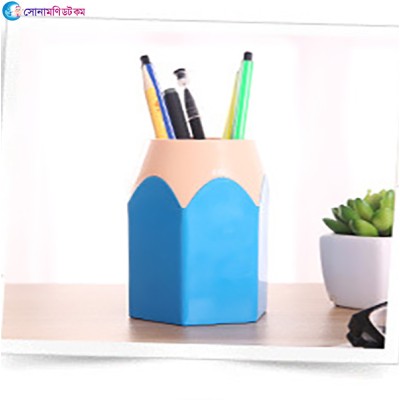 Pen Holder-Creative Color Pencil Head-Sky Blue
