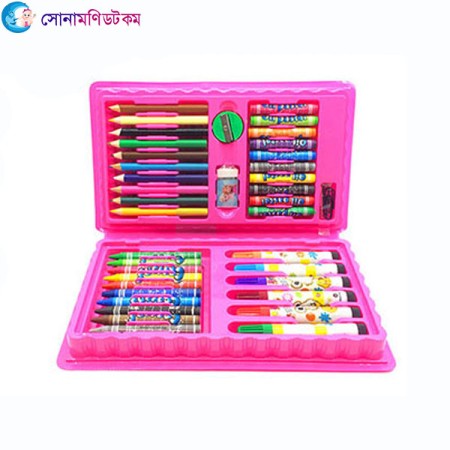 Kids Color Pen and Painting Kit Set (42 pcs) - Pink | at Sonamoni BD