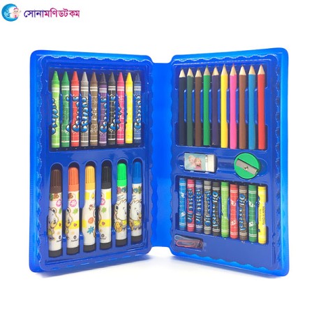 Kids Color Pen and Painting Kit Set (42 pcs) - Blue | at Sonamoni BD