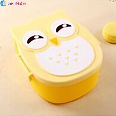 Tiffin Box Plastic Box With Spoon-Yellow
