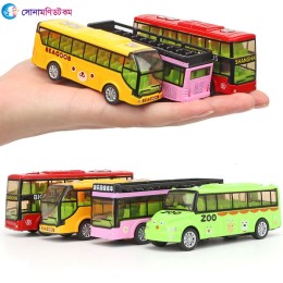Bus Collection-4pcs Bus Toys Sliding Back Ejection Bus Set