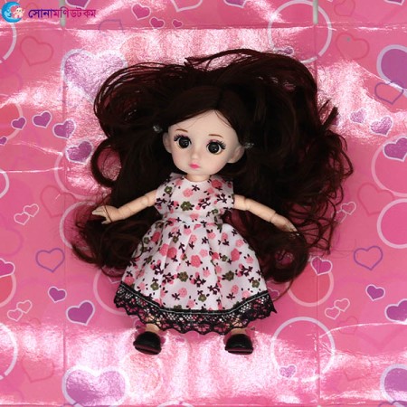 Mini Princess Doll Toy - White floral Dress | at Sonamoni BD