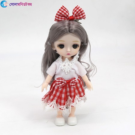 Little Doll Princess Dress-up Set - Red White Dress | at Sonamoni BD