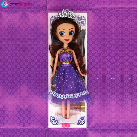 Princess Doll Dress-up With Crown Set - Purple | at Sonamoni BD