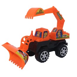 Bulldozer and Excavator Inertial Engineering Toys - Yellow and Blue, 