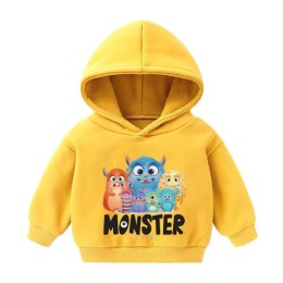 Baby Winter Hoodie Sweater - Yellow Monster