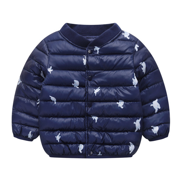 Boy's and Girl's Jacket With Cotton Filling - Navy Blue