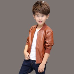 Boys winter leather jacket - Brown