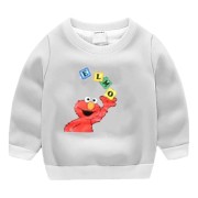 Baby Casual Round Neck Pullover Sweat Shirt and Trouser Set - Gray ELMO