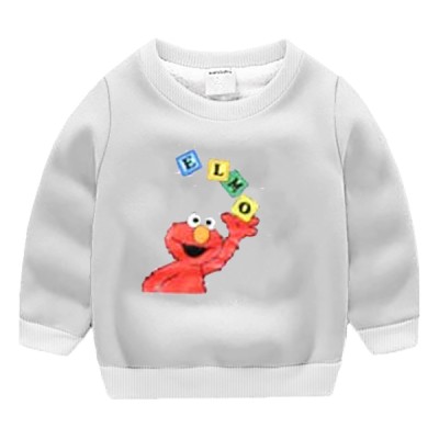 Baby Casual Round Neck Pullover Sweater - Gray ELMO