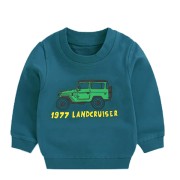 Baby Casual Round Neck Pullover Sweat Shirt - Green Car