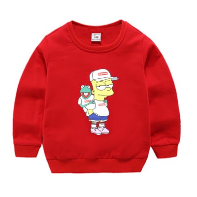 Baby Casual Round Neck Pullover Sweater - Red