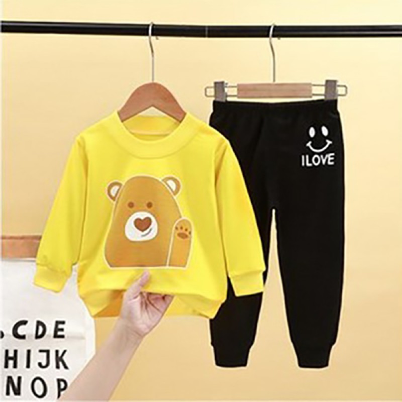 Baby Sweatshirt  & Trouser Set - Bear Yellow