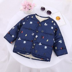 Baby Full Sleeves Padded Jacket - Blue Mickey