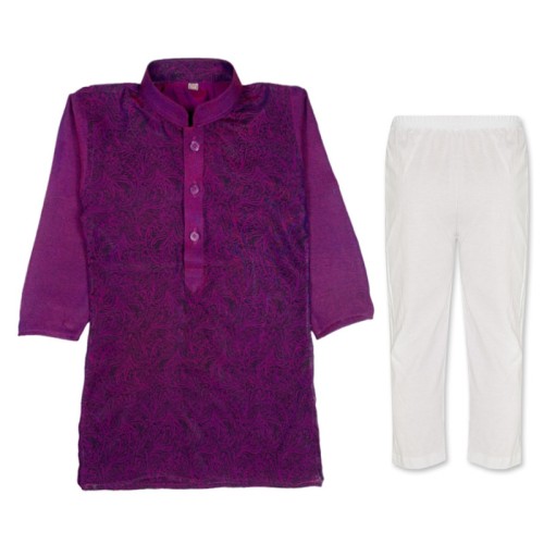 Kids Panjabi-Pajama Set- Purple