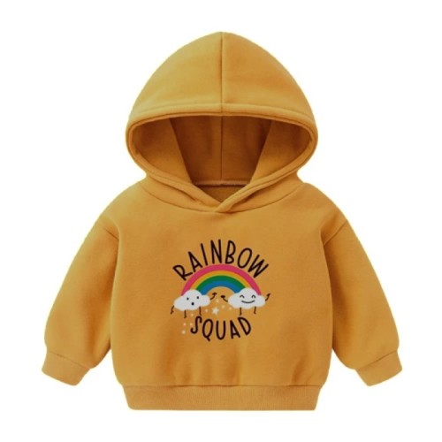 Boys and Girls Hoodie Sweater - Yellow rainbow | at Sonamoni BD