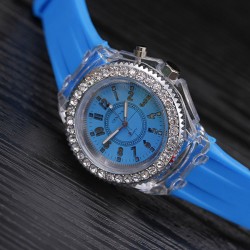 Colorful Lighting Fashion Sports Watch - Light blue