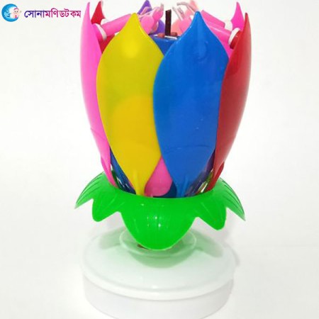 Double-layer Lotus Music Candle - Multicolor | at Sonamoni BD