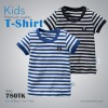 Boys Striped Short-Sleeve T-shirt-Combo Set Black and Blue Color